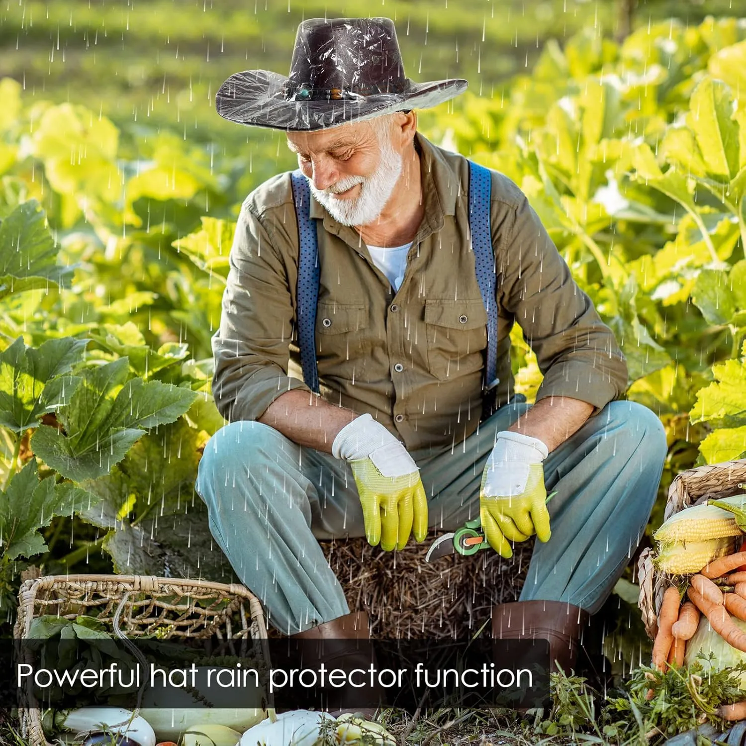 Funtery XXL Cowboy Hat Cover Rain Dust Plastic waterproof Hat Protectors for Storage Keep from Rain Snow