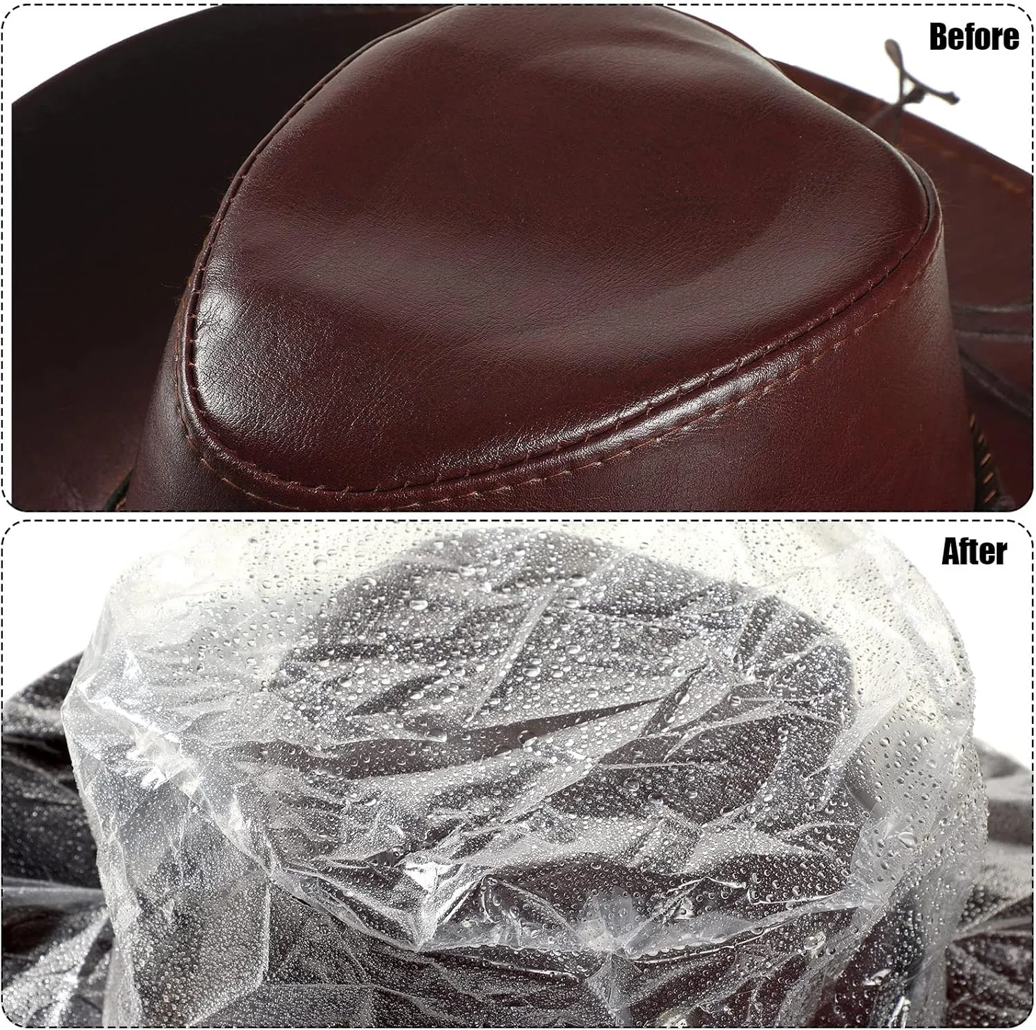 Funtery XXL Cowboy Hat Cover Rain Dust Plastic waterproof Hat Protectors for Storage Keep from Rain Snow
