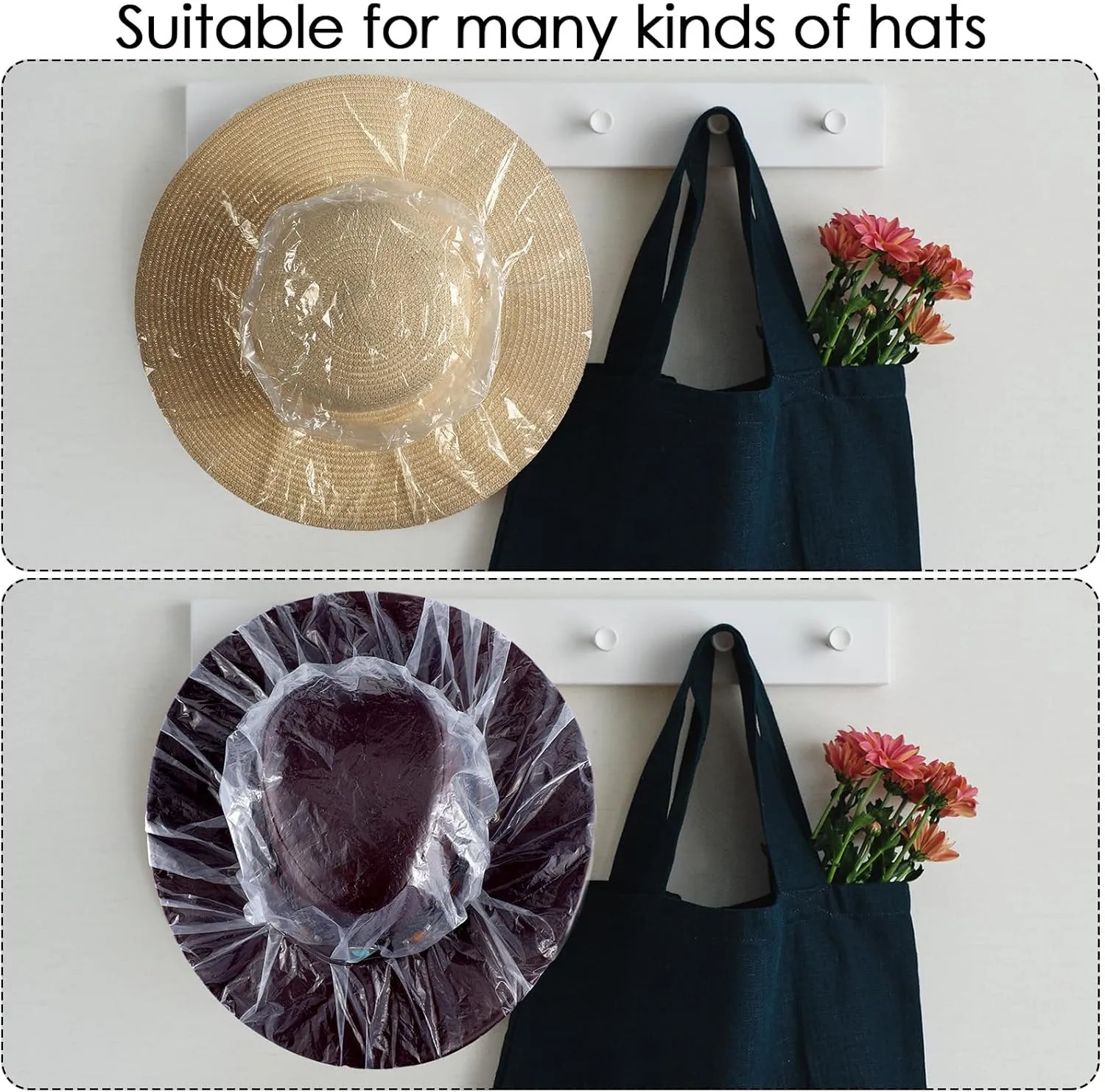 Funtery XXL Cowboy Hat Cover Rain Dust Plastic waterproof Hat Protectors for Storage Keep from Rain Snow