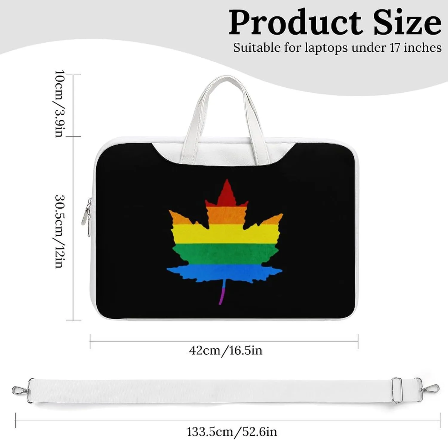 Gay Proud Maple LGBTQ Leather Bag Laptop Case Slim Water Resistant Computer Bags with Handle Briefcase for Work