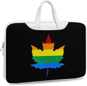 Gay Proud Maple LGBTQ Leather Bag Laptop Case Slim Water Resistant Computer Bags with Handle Briefcase for Work