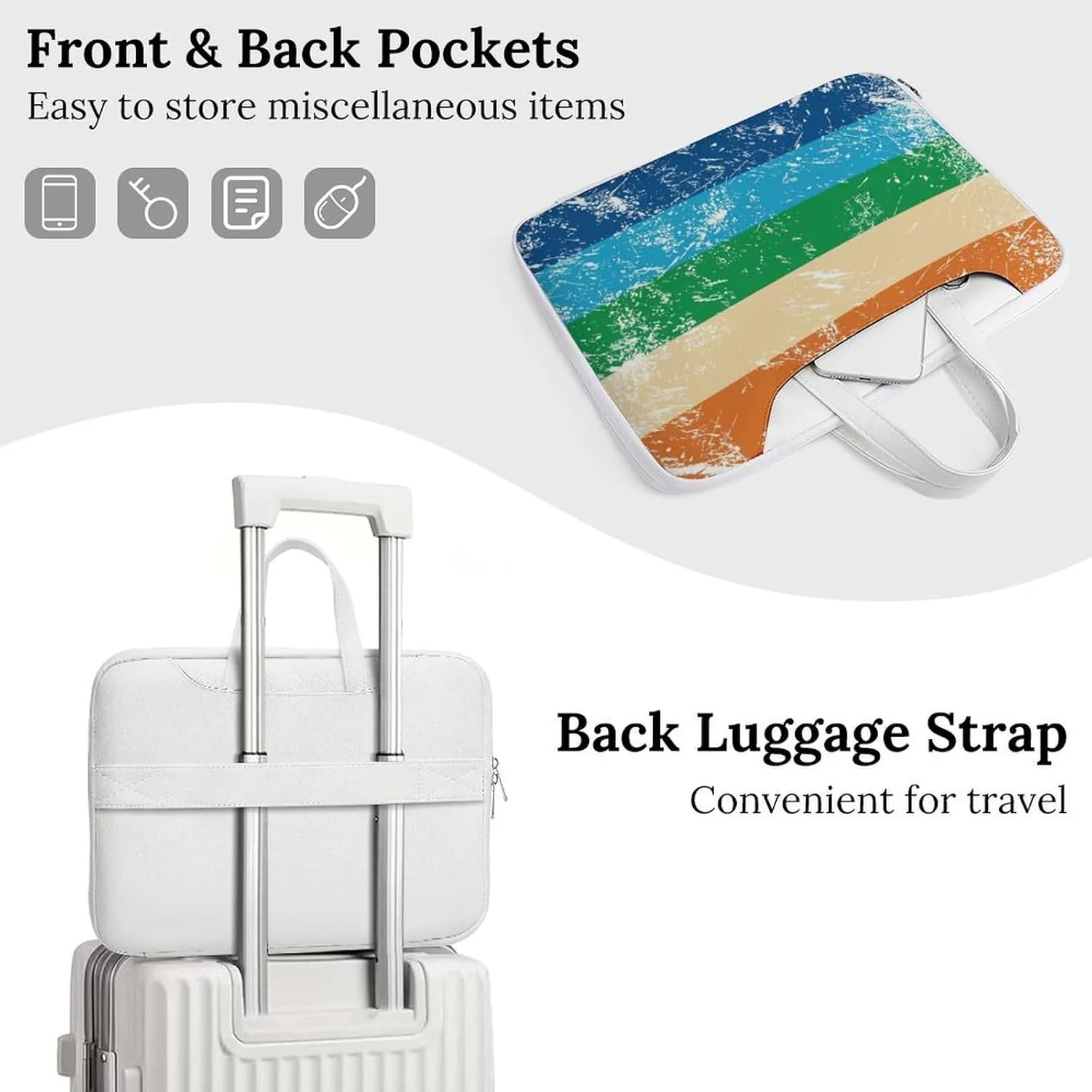 Gay Rights Flag Leather Bag Laptop Case Slim Water Resistant Computer Bags with Handle Briefcase for Work