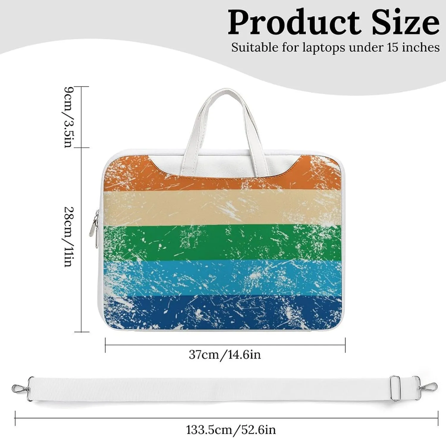 Gay Rights Flag Leather Bag Laptop Case Slim Water Resistant Computer Bags with Handle Briefcase for Work