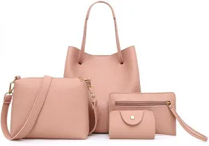 Gazaar Women Large Bucket Shoulder Bag PU Leather bag 3pcs Purse Set, Tote Bag Set,Handbags   Shoulder Bag   Purse   Card Holder Set (B), Gazaarkd3mggabry-10255769