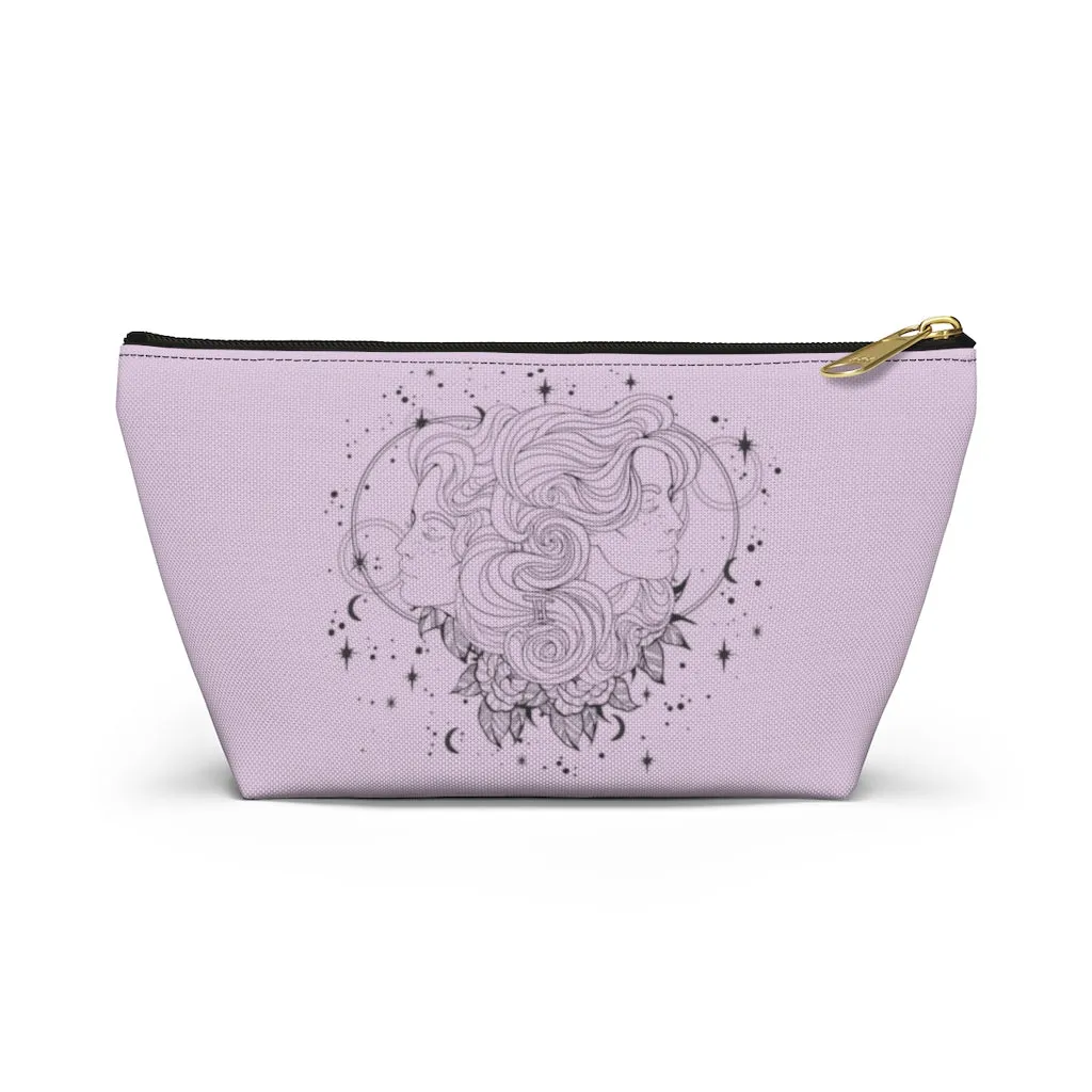 Gemini "Celestial Twins" Twin Goddesses Zodiac Astrology Accessory Pouch w T-bottom in Orchid