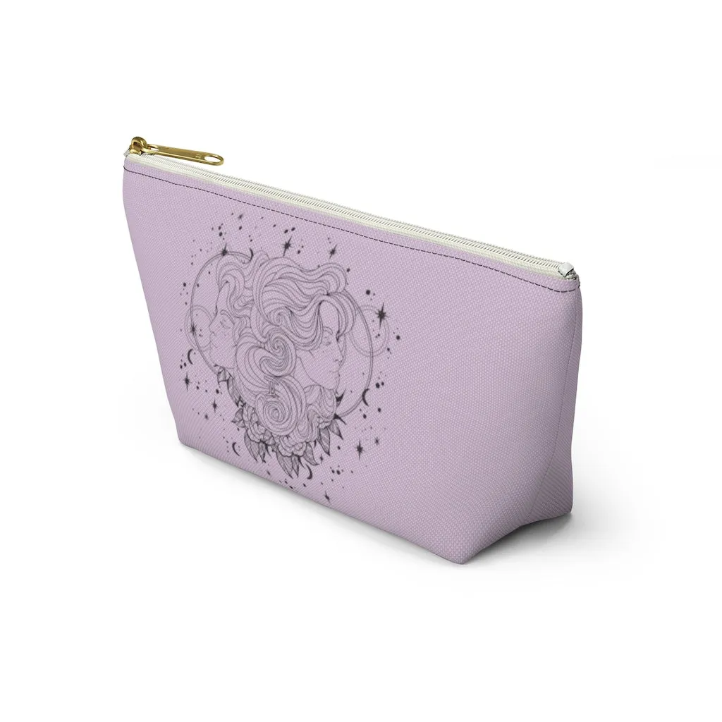 Gemini "Celestial Twins" Twin Goddesses Zodiac Astrology Accessory Pouch w T-bottom in Orchid