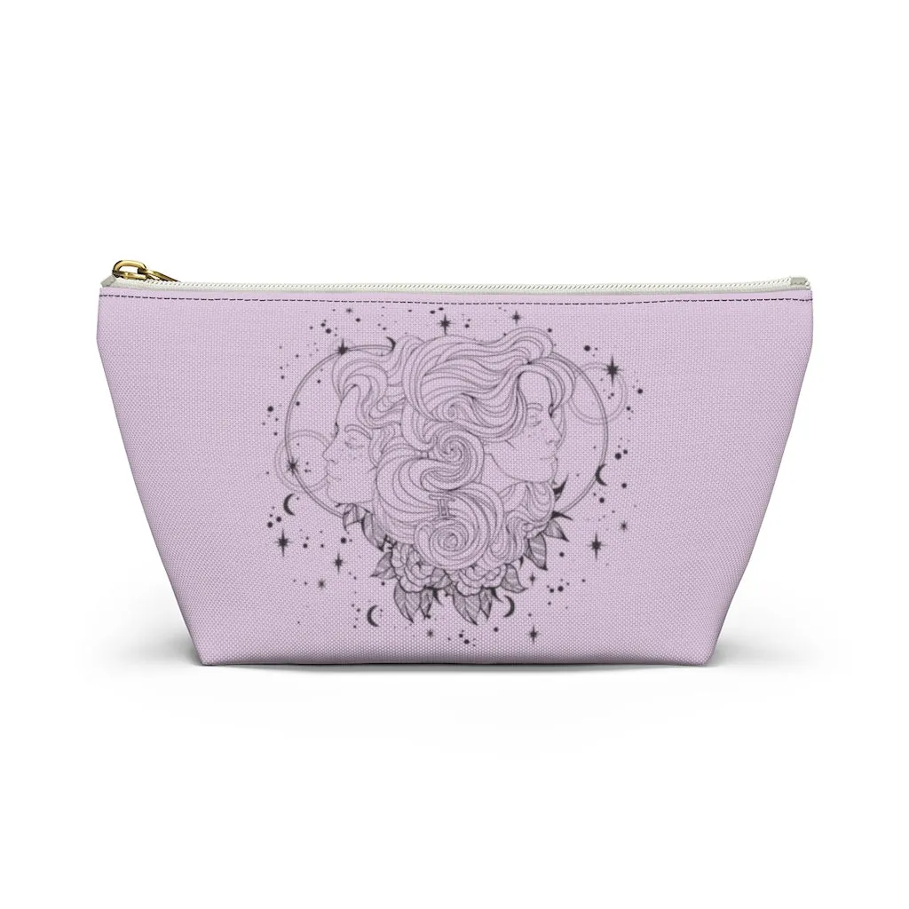 Gemini "Celestial Twins" Twin Goddesses Zodiac Astrology Accessory Pouch w T-bottom in Orchid