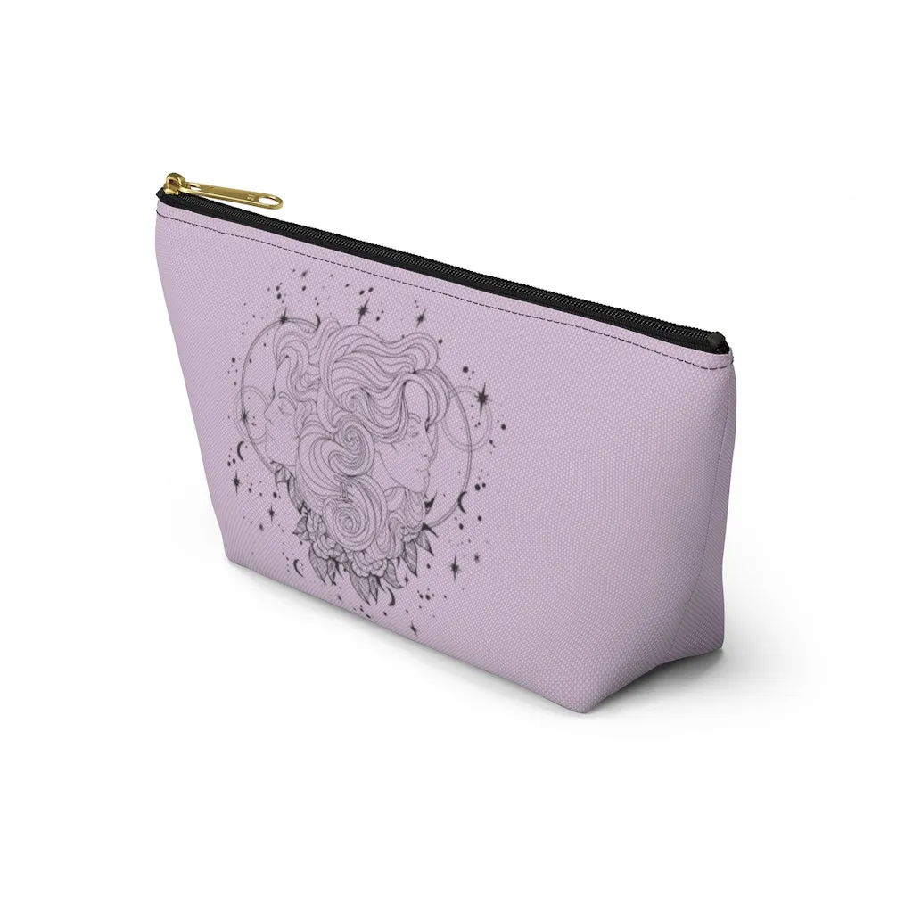 Gemini "Celestial Twins" Twin Goddesses Zodiac Astrology Accessory Pouch w T-bottom in Orchid