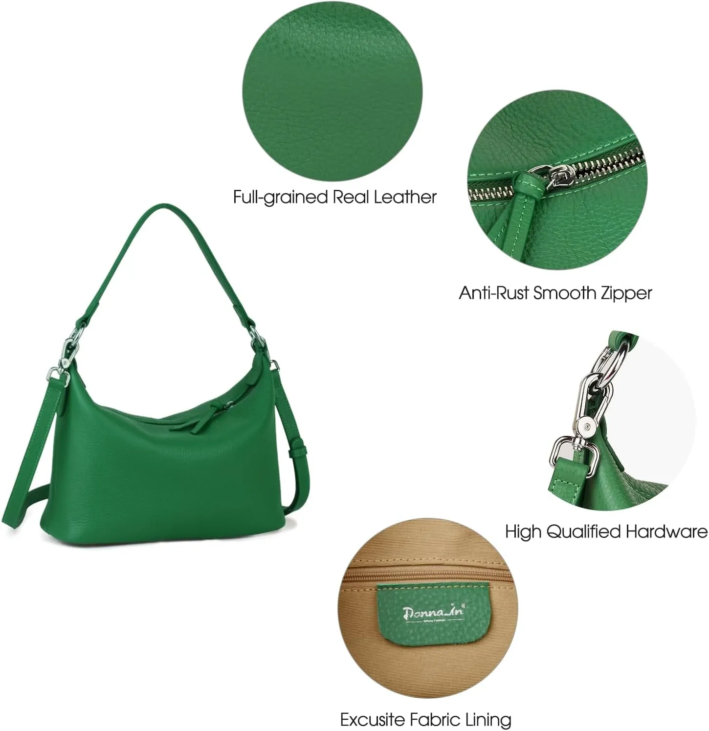 Genuine Leather Hobo Bag for Women, Small Shoulder Bags and Hobo Crossbody Bags for Women with Adjustable Strap