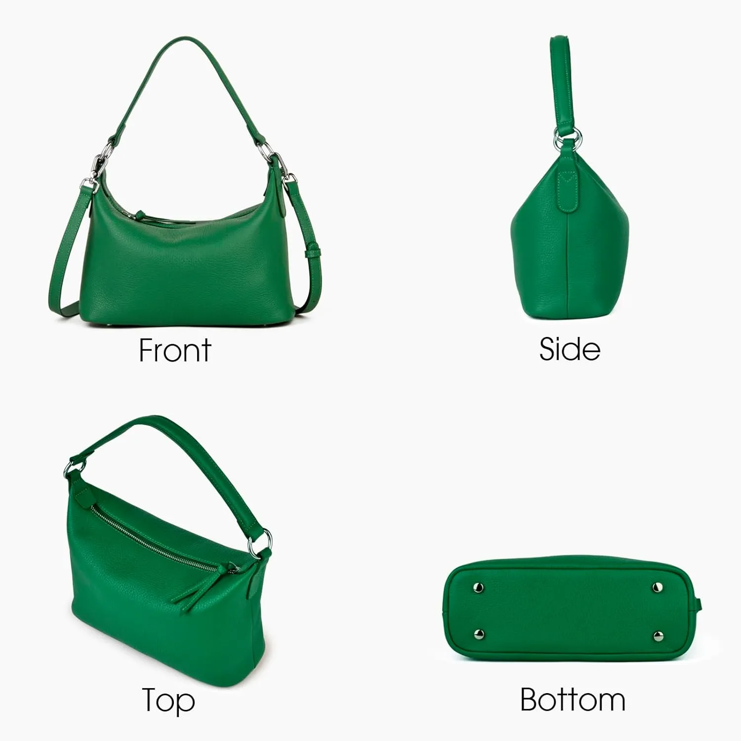 Genuine Leather Hobo Bag for Women, Small Shoulder Bags and Hobo Crossbody Bags for Women with Adjustable Strap