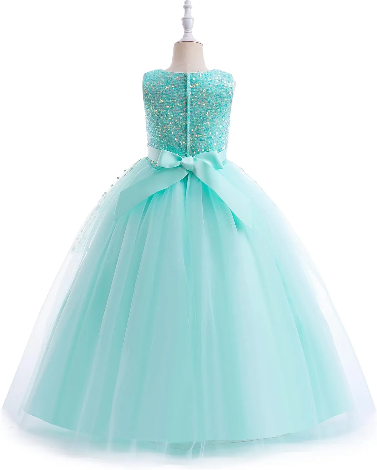 Glamulice Flower Girls Vintage Dress Long A Line Little/Big Girl Pageant Prom Dresses Bridesmaid Party Ball Gown