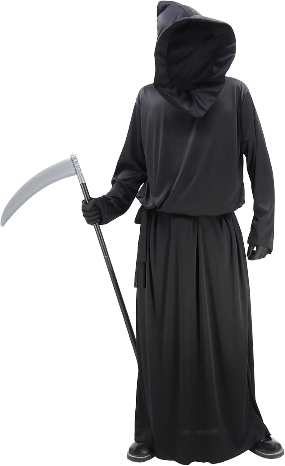 Grim Reaper Costume Set Men & Women Black Hooded Robe Halloween Cosplay Phantom Costumes Robe Cloak Cape
