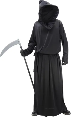 Grim Reaper Costume Set Men & Women Black Hooded Robe Halloween Cosplay Phantom Costumes Robe Cloak Cape