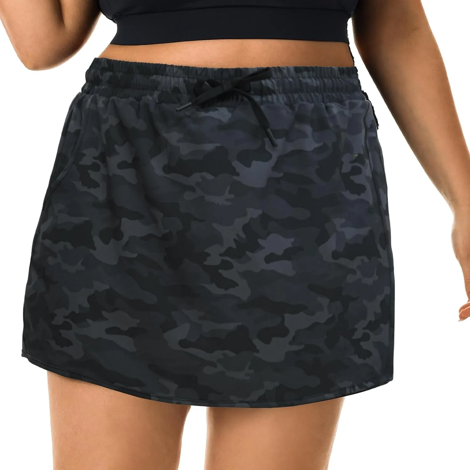 HOdo Plus Size Women's Tennis Skirt with Shorts Pockets Athletic Skorts Quick Dry Golf Active Skirts for Workout Sports 1X-5X