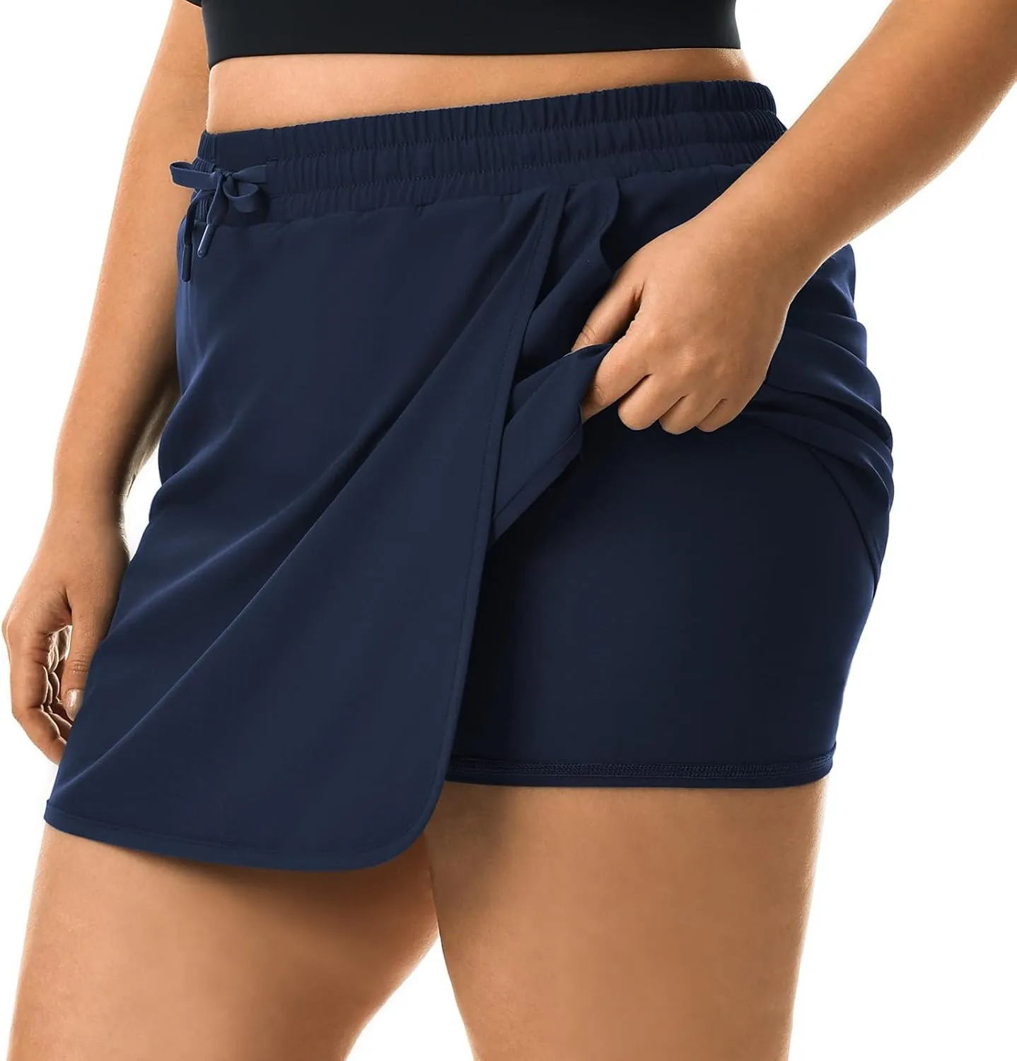 HOdo Plus Size Women's Tennis Skirt with Shorts Pockets Athletic Skorts Quick Dry Golf Active Skirts for Workout Sports 1X-5X