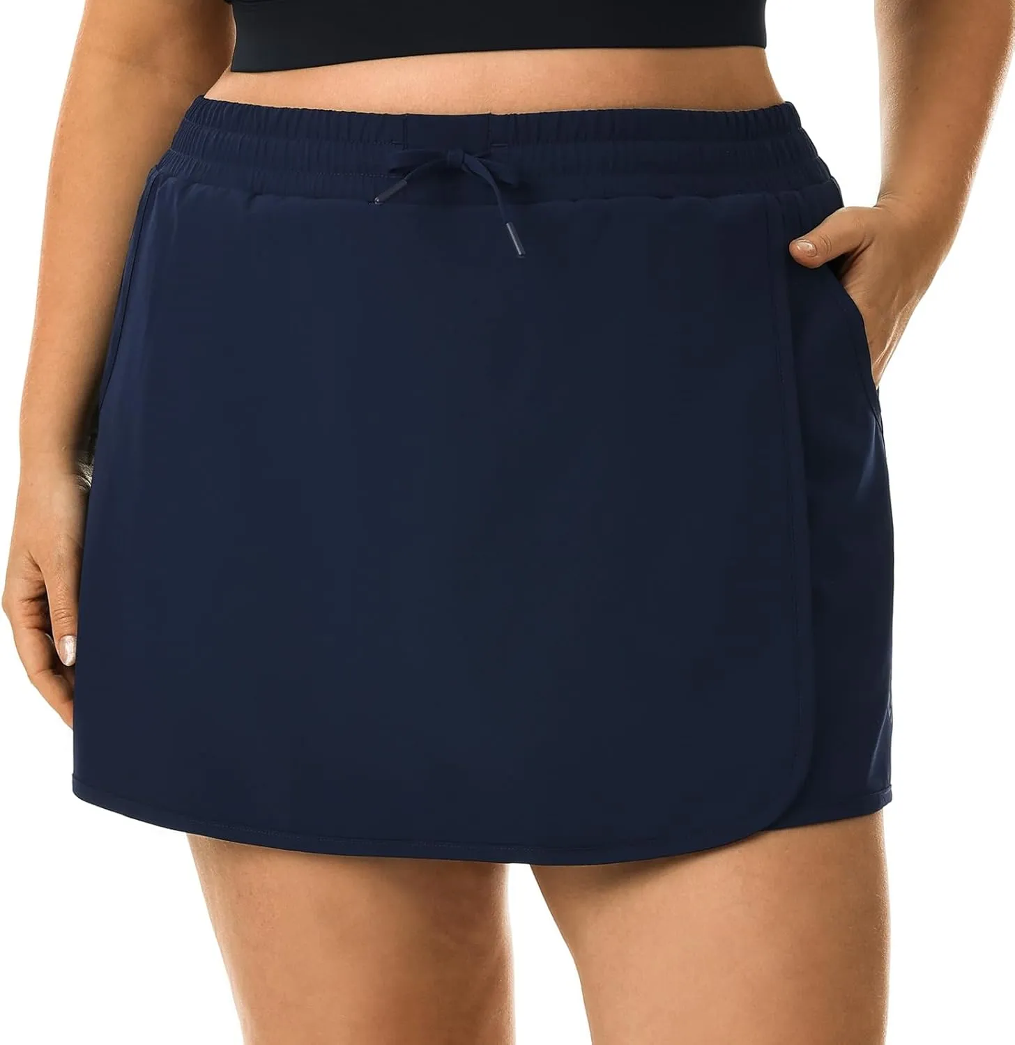 HOdo Plus Size Women's Tennis Skirt with Shorts Pockets Athletic Skorts Quick Dry Golf Active Skirts for Workout Sports 1X-5X