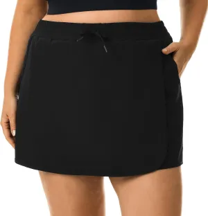 HOdo Plus Size Women's Tennis Skirt with Shorts Pockets Athletic Skorts Quick Dry Golf Active Skirts for Workout Sports 1X-5X