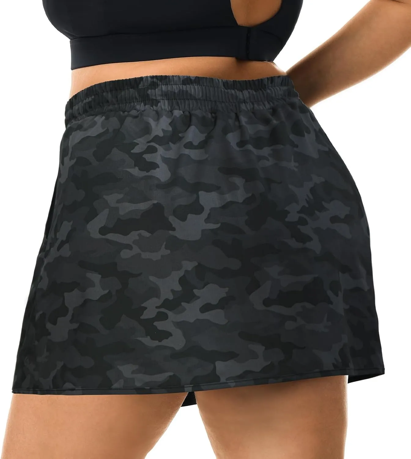 HOdo Plus Size Women's Tennis Skirt with Shorts Pockets Athletic Skorts Quick Dry Golf Active Skirts for Workout Sports 1X-5X