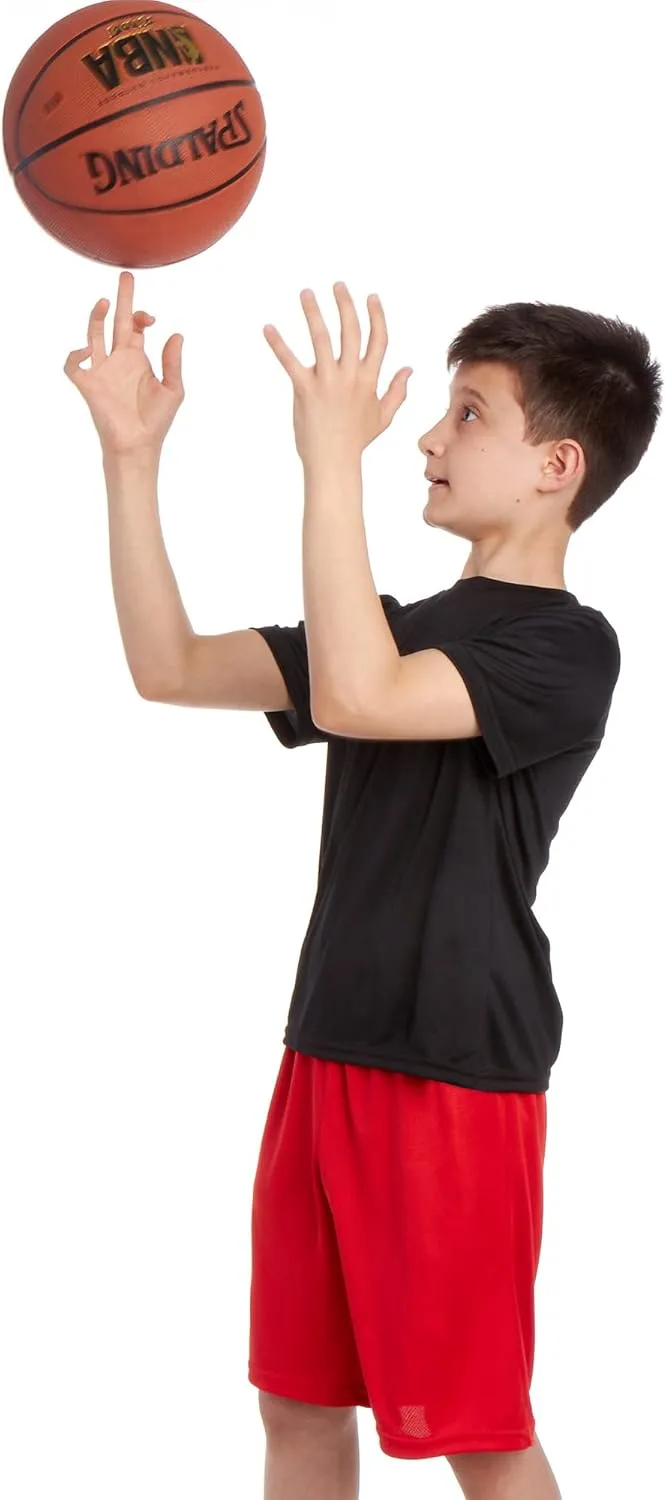 iXtreme Boys Athletic Shirts - 5 Pack Short Sleeve Dry Fit T-Shirts - Moisture Wicking Boys Shirts Summer Clothes (6-18)