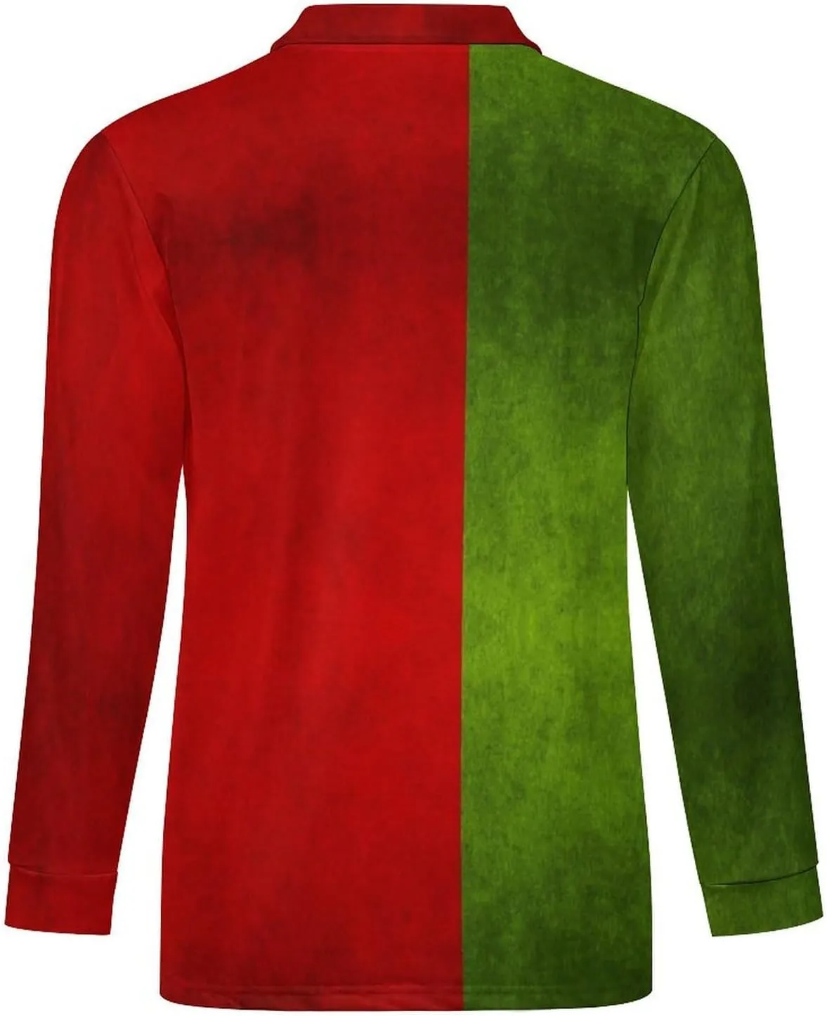 Jamaica Flag Mens Long Sleeve Classic Polo- Shirts Unique Polo- Shirts Office Work Shirts for Men
