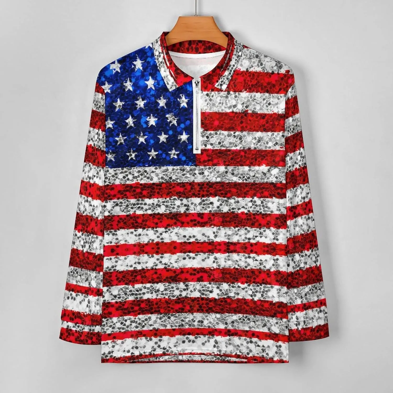 Jamaican Flag Men's Lapel Neck Polo- Shirts Slim Fit Long Sleeve Golf T-Shirts Casual Tees