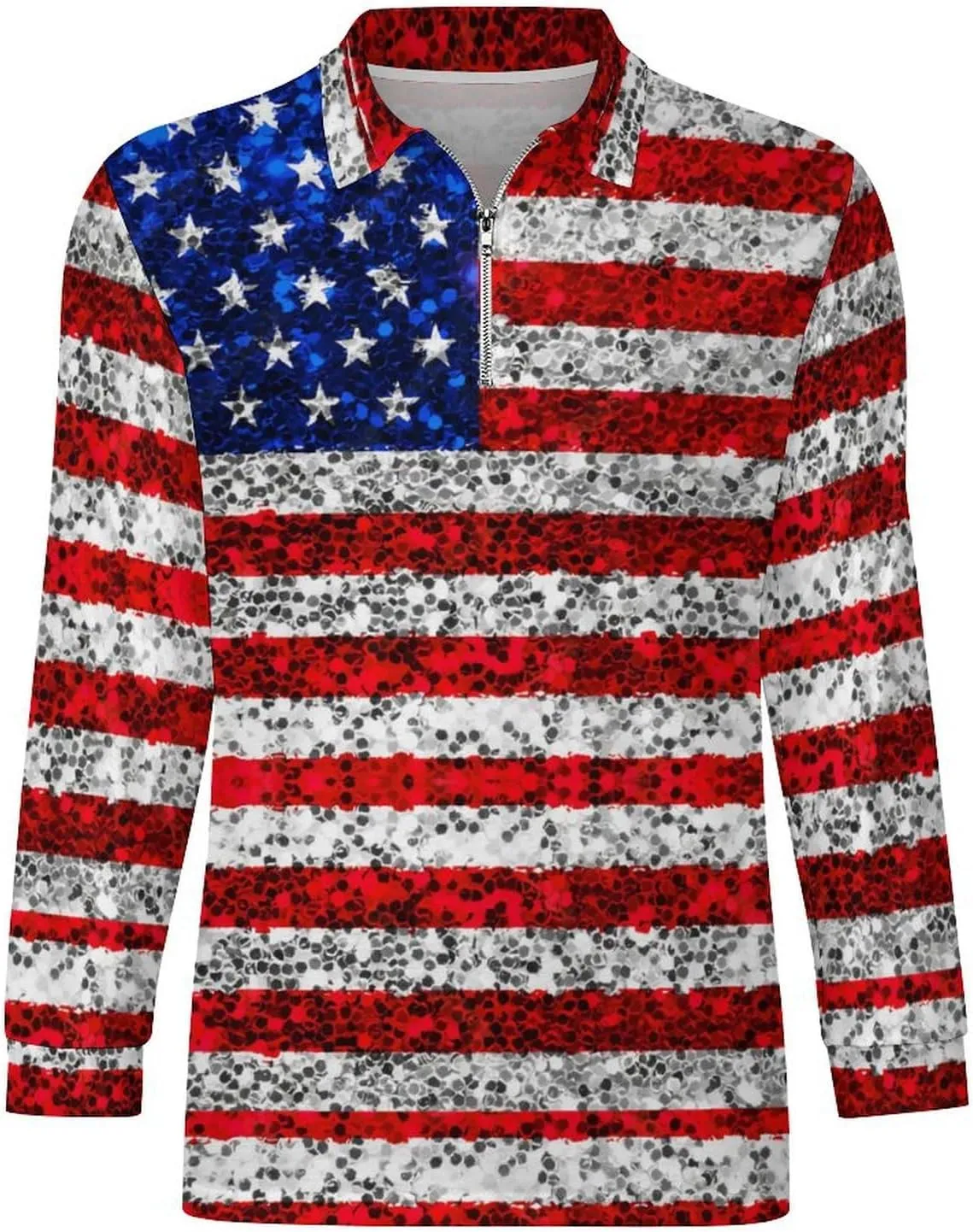Jamaican Flag Men's Lapel Neck Polo- Shirts Slim Fit Long Sleeve Golf T-Shirts Casual Tees