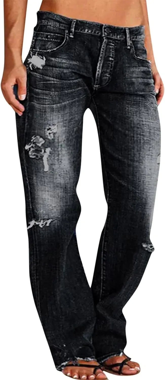 Jeans for Women Rompers Overalls Bib Jumpsuits Ripped Denim Jeans Women's Women's Jeans Pants for Women Vintage