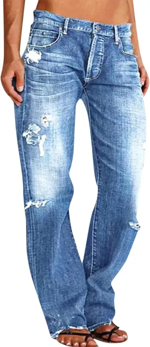 Jeans for Women Rompers Overalls Bib Jumpsuits Ripped Denim Jeans Women's Women's Jeans Pants for Women Vintage
