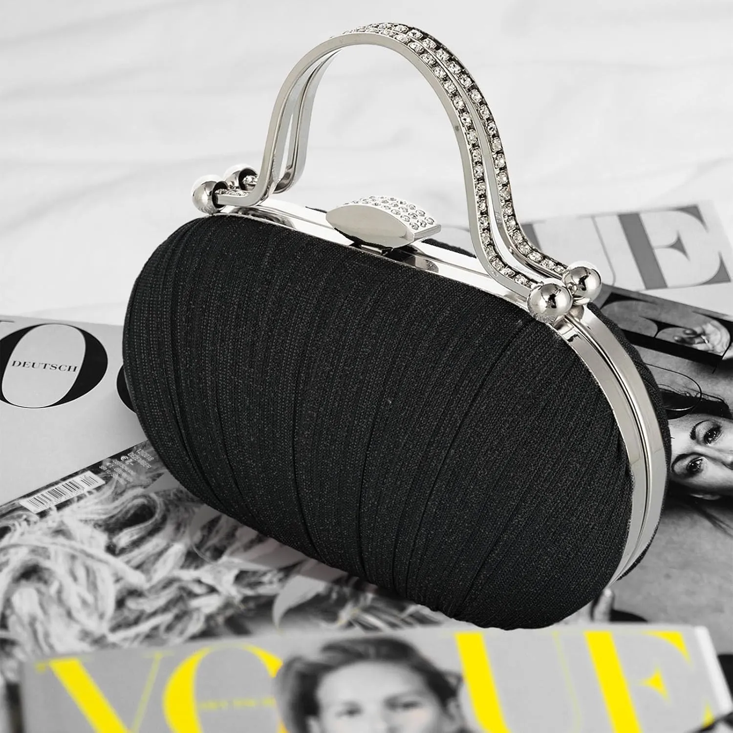 jessie Evening Bags and Clutches, Women's Evening Handbags Rhinestone Cocktail Prom Formal Clutch Purses for Women Wedding