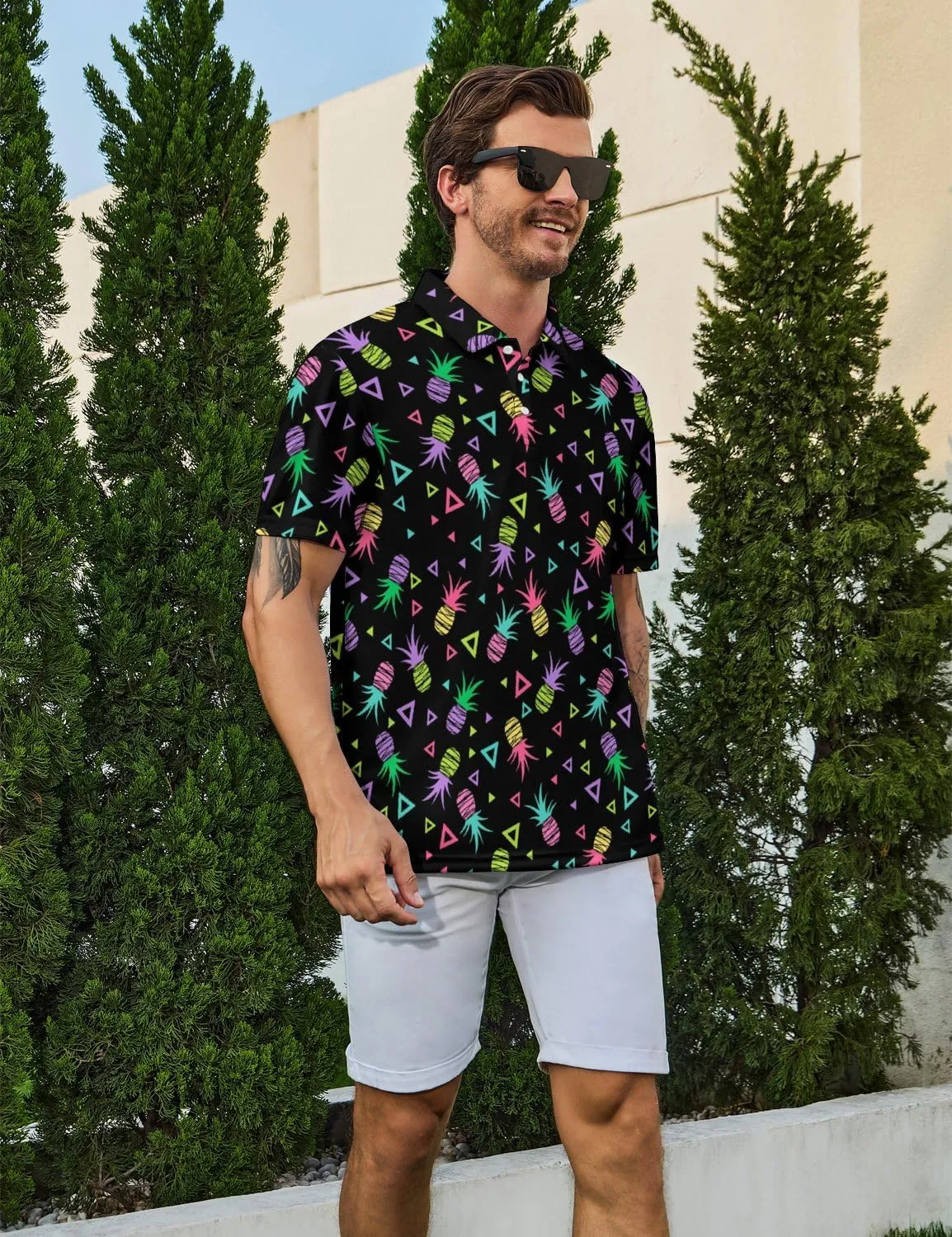 Jutdopt Men's Polo Shirts Golf Shirts Short Sleeve Shirt Golf Polo Shirts for Men Casual Outfit Tennis Shirt