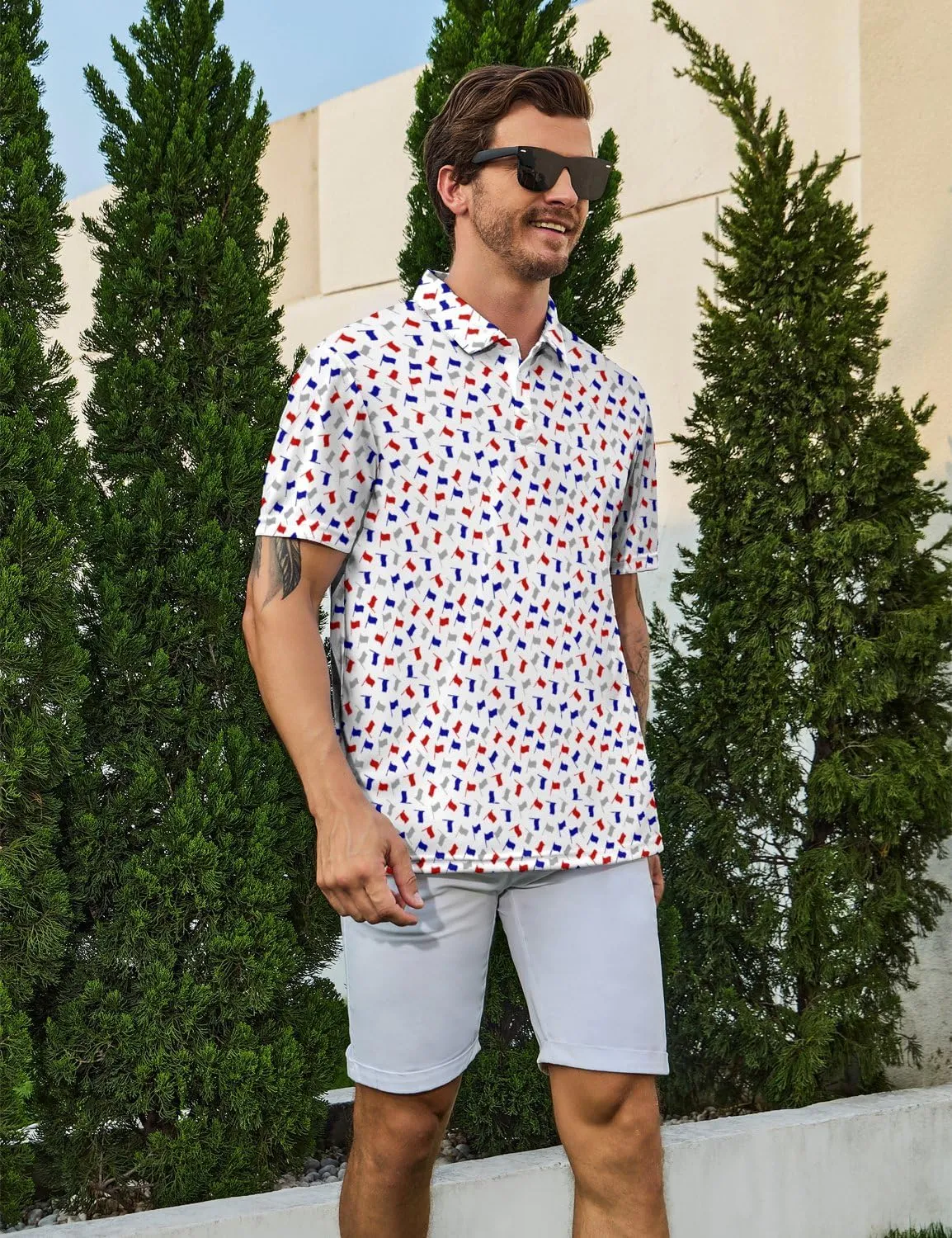 Jutdopt Men's Polo Shirts Golf Shirts Short Sleeve Shirt Golf Polo Shirts for Men Casual Outfit Tennis Shirt