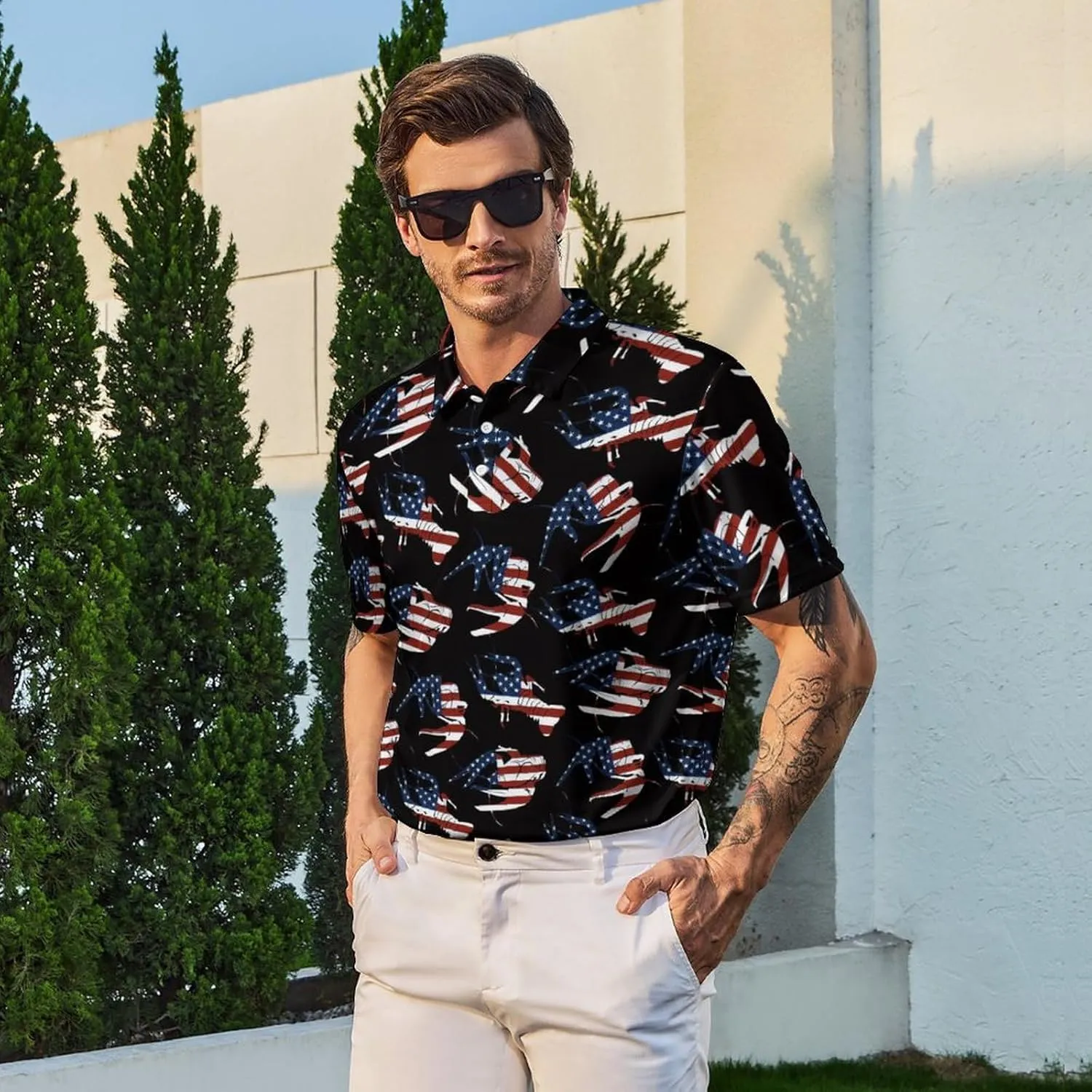 Jutdopt Men's Polo Shirts Golf Shirts Short Sleeve Shirt Golf Polo Shirts for Men Casual Outfit Tennis Shirt
