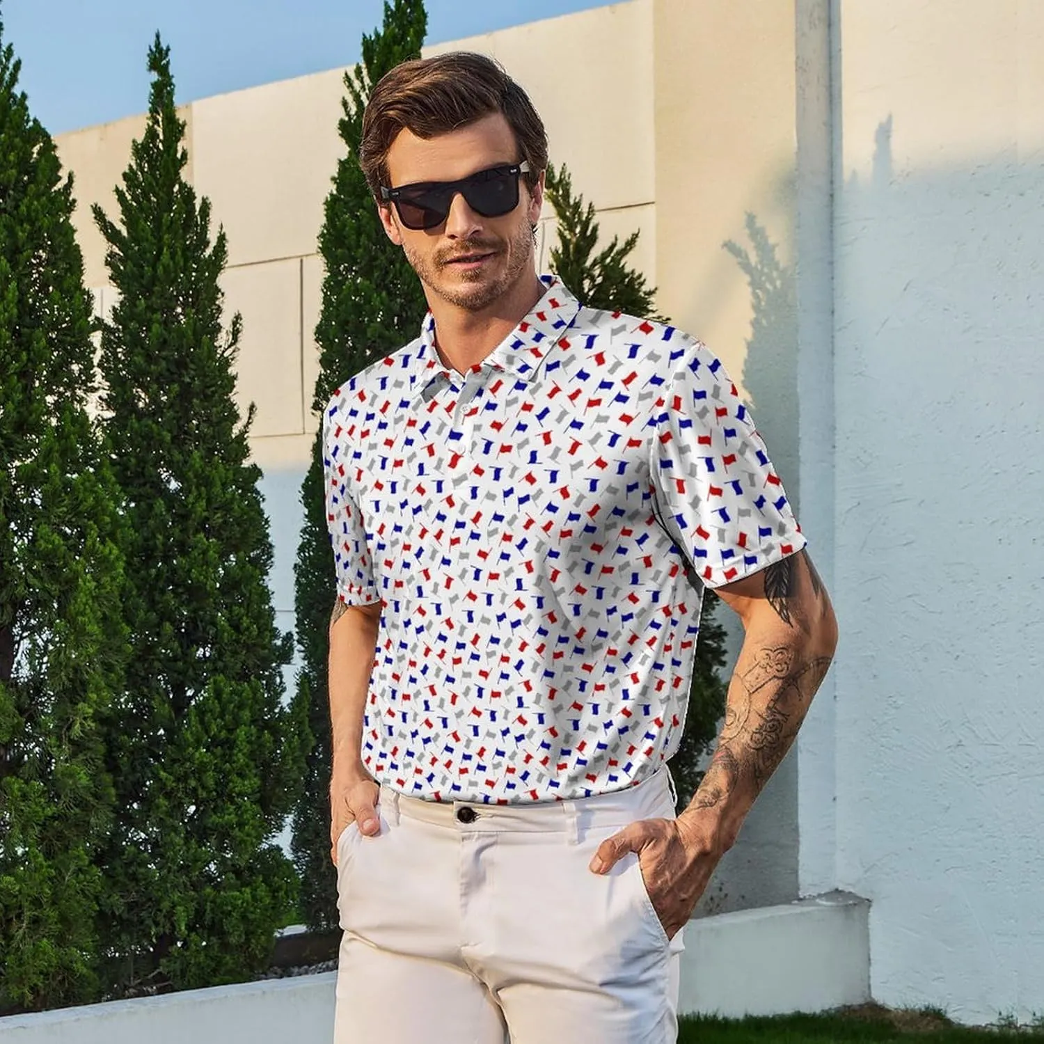 Jutdopt Men's Polo Shirts Golf Shirts Short Sleeve Shirt Golf Polo Shirts for Men Casual Outfit Tennis Shirt