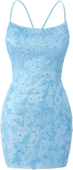Lace Homecoming Dresses for Teens Tight Floral Short Prom Dress 2024 Cocktail Party Dresses