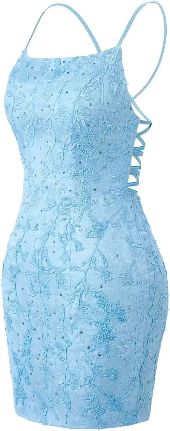Lace Homecoming Dresses for Teens Tight Floral Short Prom Dress 2024 Cocktail Party Dresses