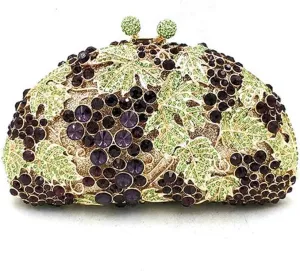 Ladies Handbag Bridal Wedding Party Purse Evening Party Bag Leaves Shape Clutches Crystal Purses