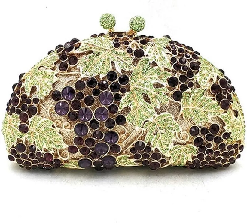 Ladies Handbag Bridal Wedding Party Purse Evening Party Bag Leaves Shape Clutches Crystal Purses