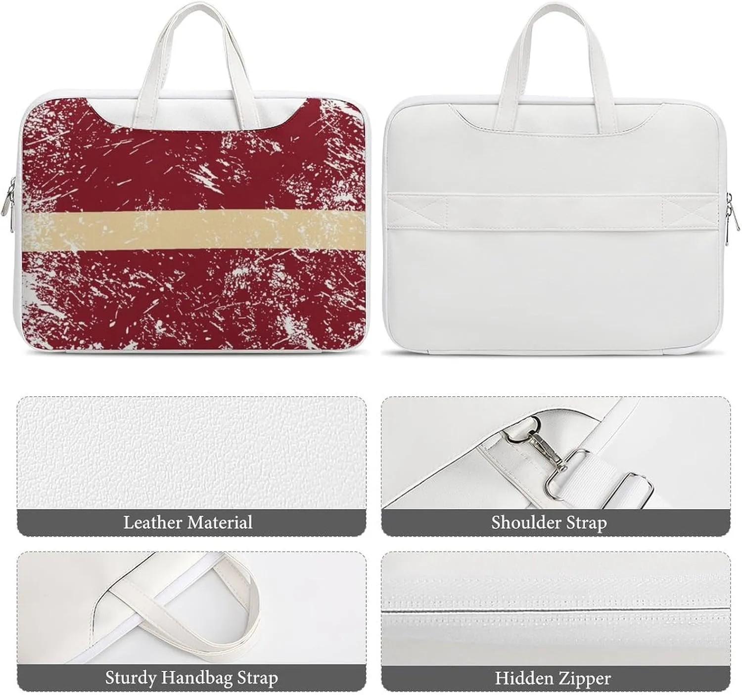 Latvia Vintage Flag Leather Bag Laptop Case Slim Water Resistant Computer Bags with Handle Briefcase for Work