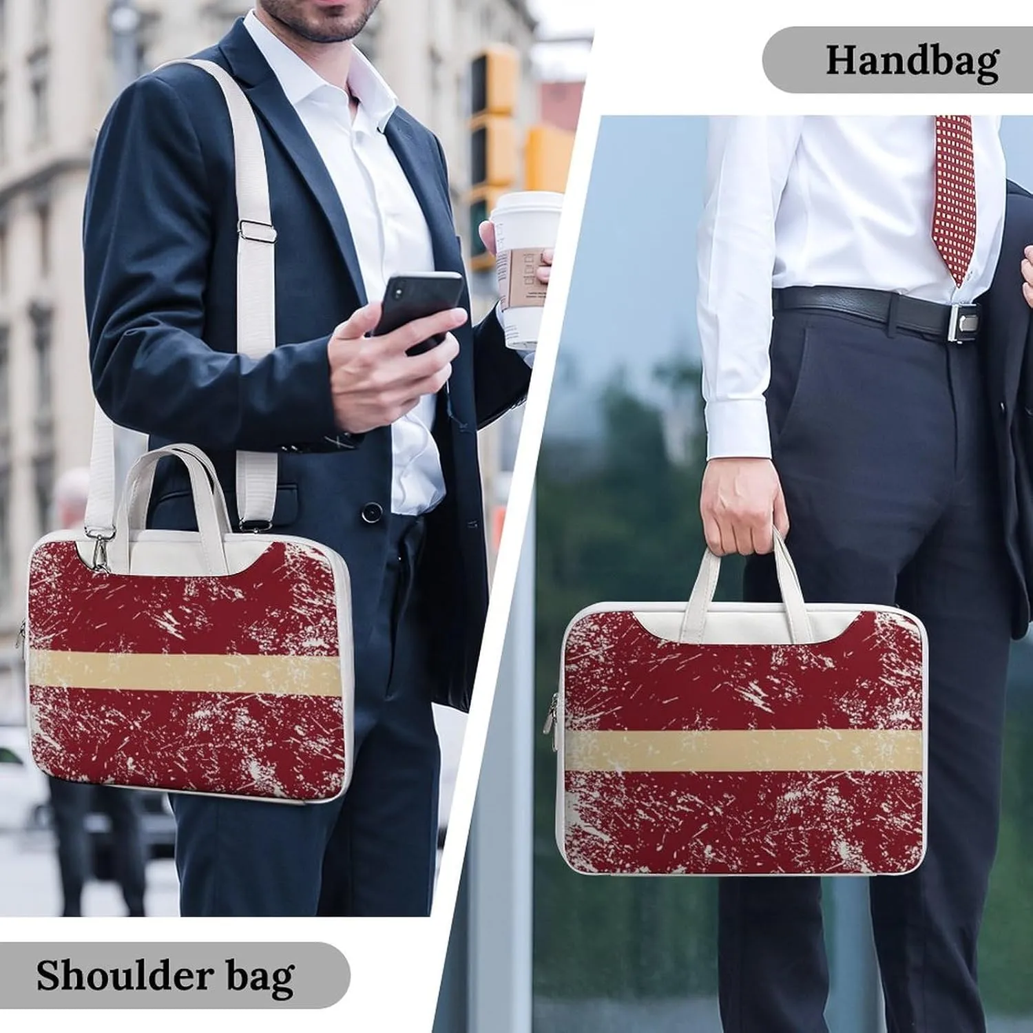 Latvia Vintage Flag Leather Bag Laptop Case Slim Water Resistant Computer Bags with Handle Briefcase for Work