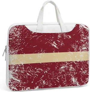Latvia Vintage Flag Leather Bag Laptop Case Slim Water Resistant Computer Bags with Handle Briefcase for Work