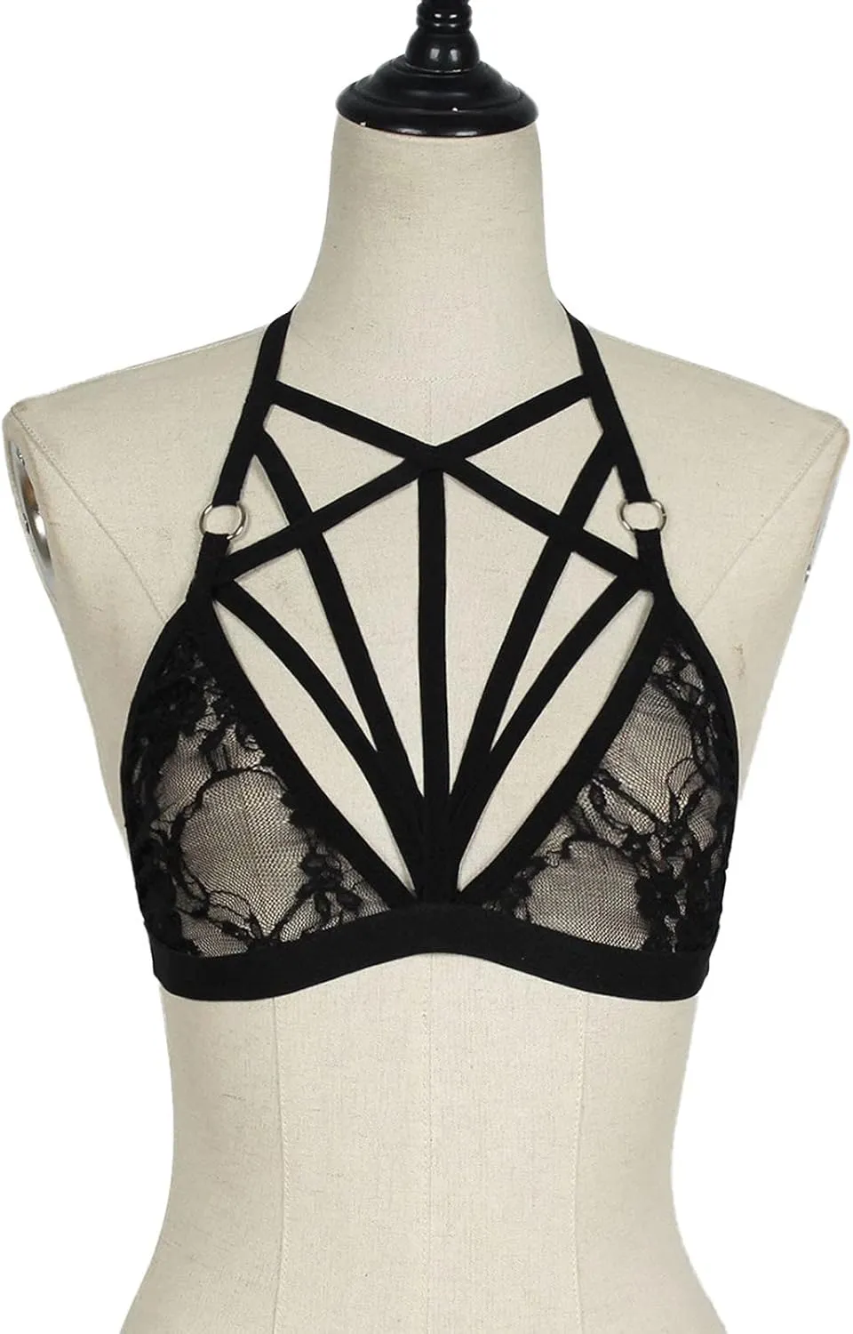 Lingerie Set for Women Women Camisole Lace Cage Out Hollow Sexy Elastic Bra Deep V Teddy