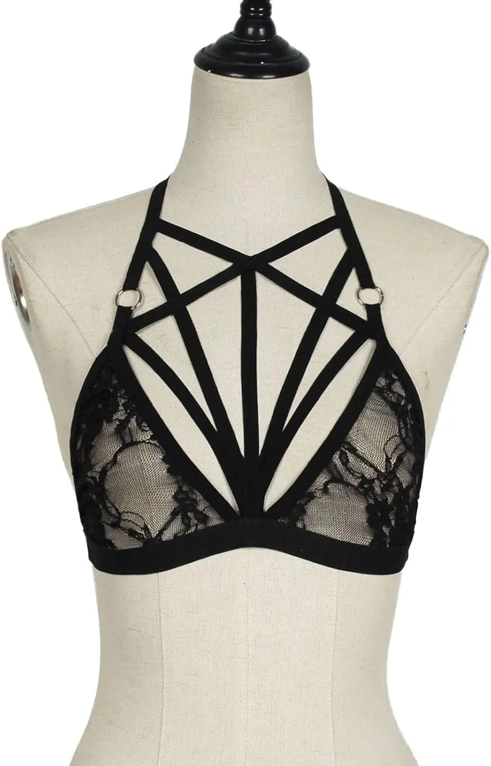 Lingerie Set for Women Women Camisole Lace Cage Out Hollow Sexy Elastic Bra Deep V Teddy