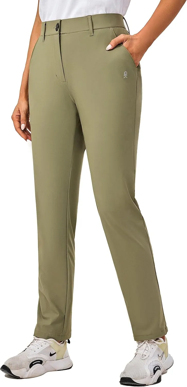Little Donkey Andy Women's Golf Pants Stretch Quick Dry Lightweight Straight Leg Business Casual Slacks with Pockets