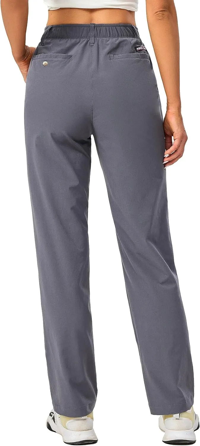 Little Donkey Andy Women's Golf Pants Stretch Quick Dry Lightweight Straight Leg Business Casual Slacks with Pockets