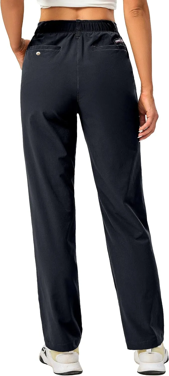 Little Donkey Andy Women's Golf Pants Stretch Quick Dry Lightweight Straight Leg Business Casual Slacks with Pockets
