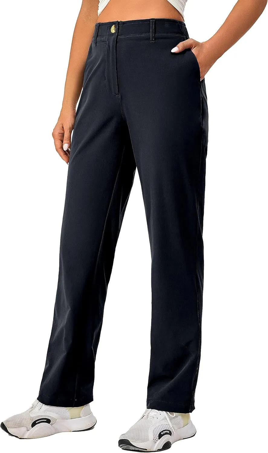 Little Donkey Andy Women's Golf Pants Stretch Quick Dry Lightweight Straight Leg Business Casual Slacks with Pockets