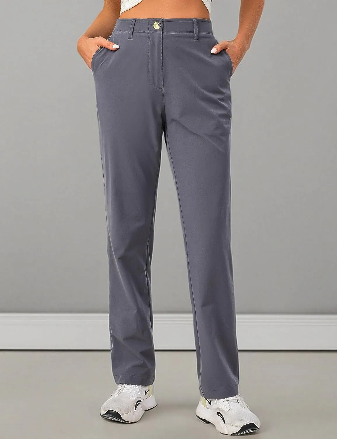 Little Donkey Andy Women's Golf Pants Stretch Quick Dry Lightweight Straight Leg Business Casual Slacks with Pockets