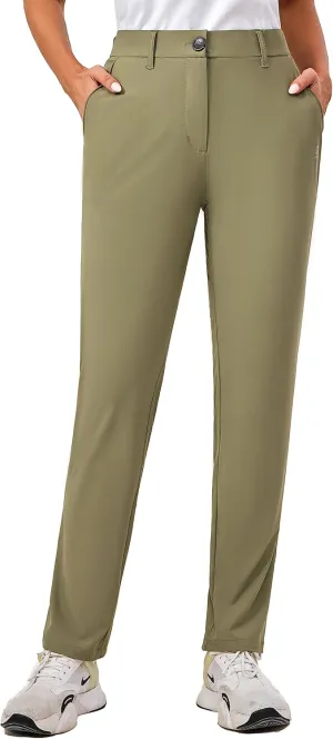 Little Donkey Andy Women's Golf Pants Stretch Quick Dry Lightweight Straight Leg Business Casual Slacks with Pockets