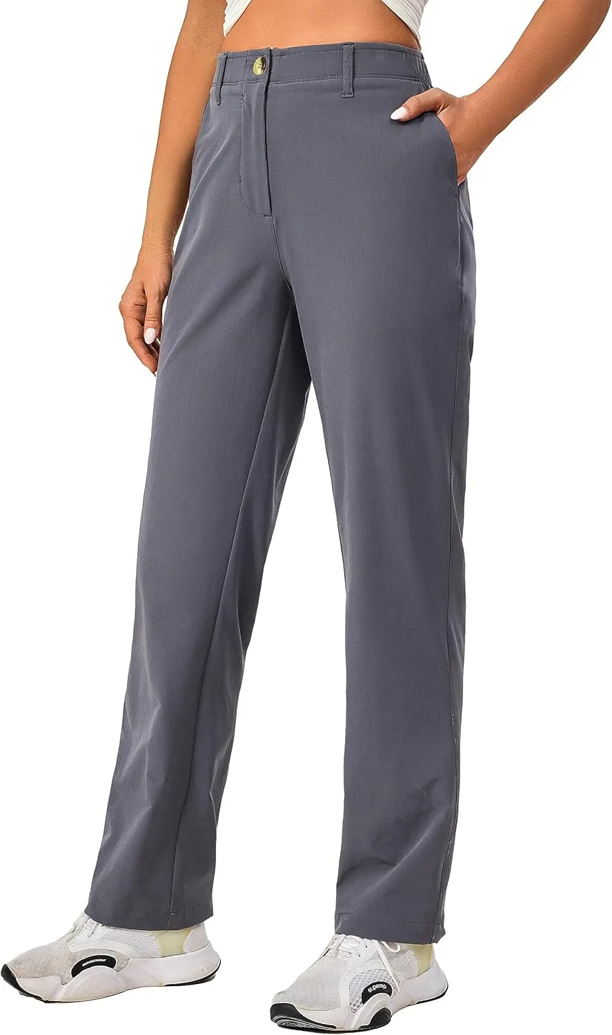 Little Donkey Andy Women's Golf Pants Stretch Quick Dry Lightweight Straight Leg Business Casual Slacks with Pockets