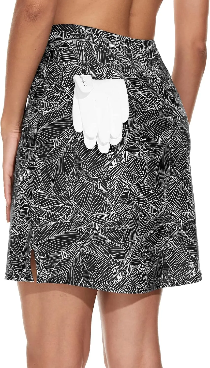 M MOTEEPI Skorts Skirts for Women 18" Athletic Golf Skort with Pockets Casual Dressy High Waist